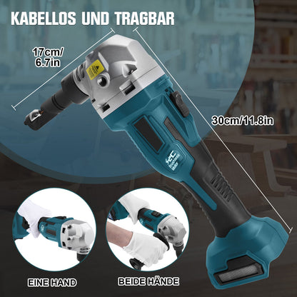 Akku Metallnibbler 18V mit bürstenlosem Motor, 360° drehbarer Blechschneider, für Edelstahl & Aluminium, ohne Akku