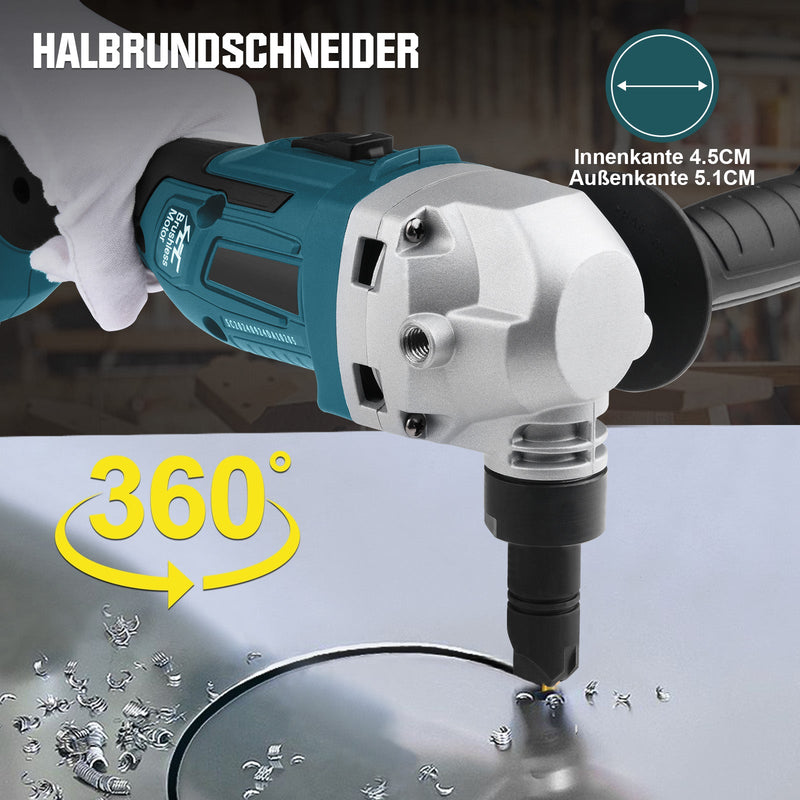 Akku Metallnibbler 18V mit bürstenlosem Motor, 360° drehbarer Blechschneider, für Edelstahl & Aluminium, ohne Akku