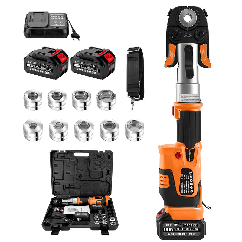 Akku - Presszange elektrohydraulisch – automatische Druckkontrolle, TH & V Pressbacken