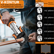 Akku - Presszange elektrohydraulisch – automatische Druckkontrolle, TH & V Pressbacken