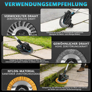 Akku Rasentrimmer 18V Bürstenlos mit 2x 4Ah Akku, Unkrautbürste, Sägeblatt, Freischneider, Makita Akku kompatibel, Teleskopstiel 100–140 cm