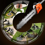 Akku Rasentrimmer mit Hochentaster 1380W Bürstenlos 2x 4Ah Akku Freischneider Unkrautbürste Multifunktion Gartengerät 4in1