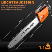 Akku Rasentrimmer mit Hochentaster 1380W Bürstenlos 2x 4Ah Akku Freischneider Unkrautbürste Multifunktion Gartengerät 4in1