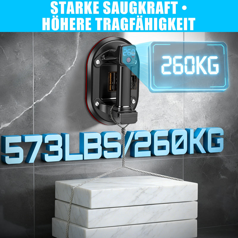 Akku Vakuumheber 260 kg mit Digitalanzeige & automatischer Druckregelung