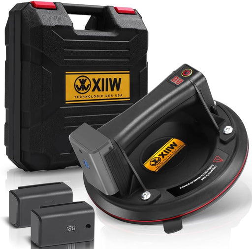 Akku Vakuumheber 300 kg für Glas, Fliesen & Metallplatten – Kabellos mit Drucksensor & 12V Akku – Mobil für Baustelle und schwere Lasten