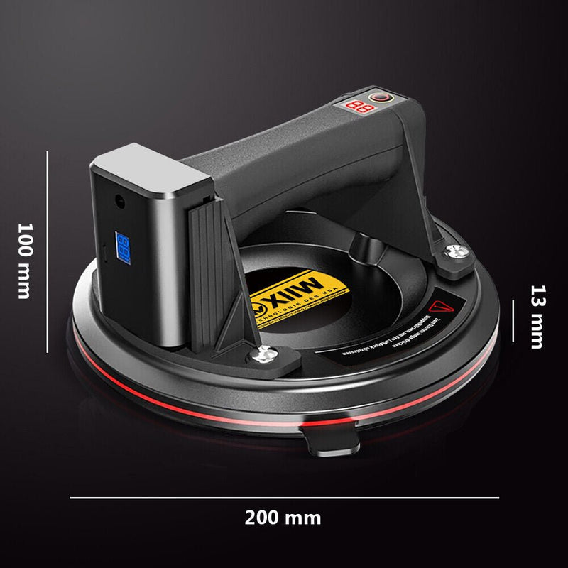 Akku Vakuumheber 300 kg für Glas, Fliesen & Metallplatten – Kabellos mit Drucksensor & 12V Akku – Mobil für Baustelle und schwere Lasten