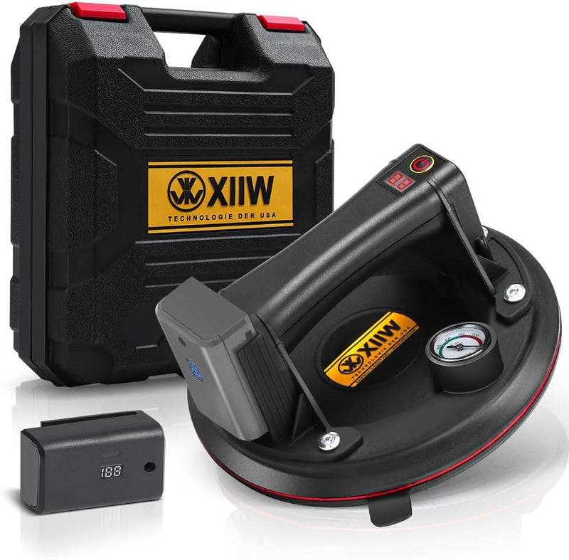 Akku Vakuumheber 300 kg – Kabellos mit Drucksensor & 12,6V Akku – Für Glas, Fliesen & Metallplatten – Tragbar & Mobil für Baustellen