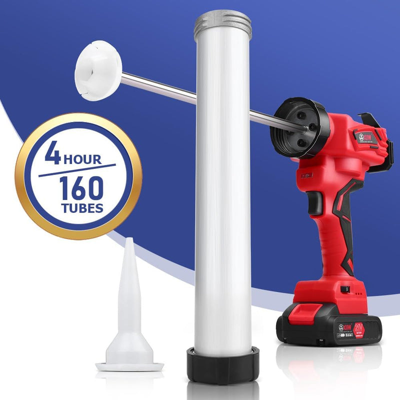 Automatische Kartuschenpistole mit LED - Beleuchtung, variabler Geschwindigkeit & 7840 N Druck – Ideal für Silikon - und Glasverklebung