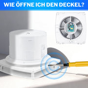 Automatischer Luftentfeuchter mit Feuchtesensor & Nachlauffunktion – Leiser Ventilator für Badezimmer & Küche, IPX4 Spritzwasserschutz