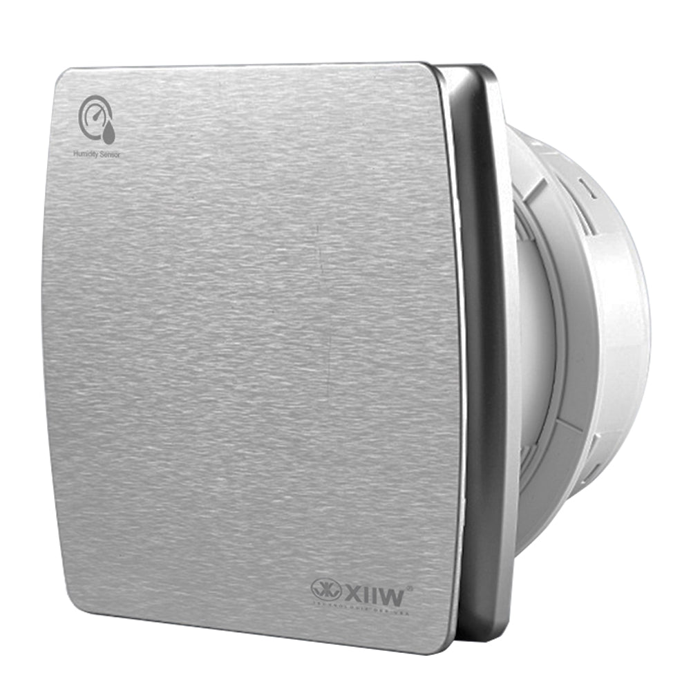 Extractor fan with humidity sensor & overrun function – Quiet, 100mm, backdraft damper, for bathroom & kitchen