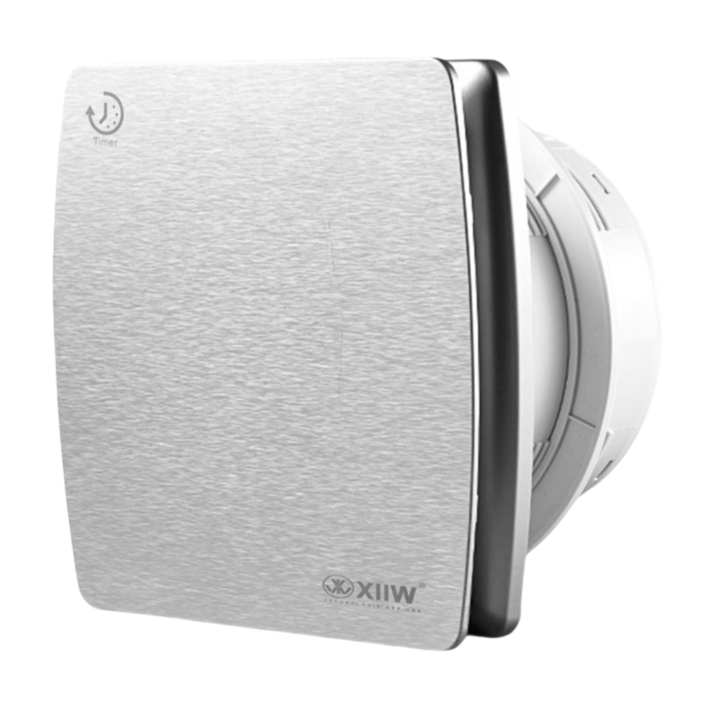 Extracteur d’air Ø100mm avec minuterie – Silencieux (34dB), économe en énergie (12W), IPX4 résistant aux éclaboussures pour salle de bains & WC