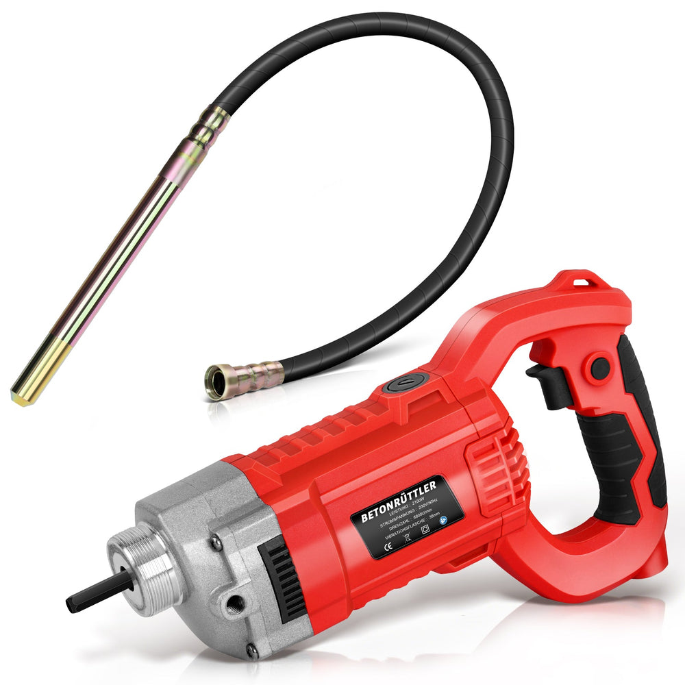 Concrete vibrator 2100W with 38 mm vibrating head – For foundations, floor slabs and construction work