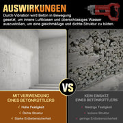 Betonrüttler 2100W mit 38 mm Vibrationskopf – Für Fundamente, Bodenplatten und Bauarbeiten
