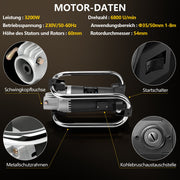 Betonrüttler 3200W mit 35mm Vibrationskopf und 6m flexibler Welle