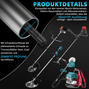 Bodenfräse Aufsatz für Freischneider 26mm 9 - Zahn Gartenfräse Kultivator Bodenlockerer mit Manganklingen für Benzin Rasentrimmer Garten