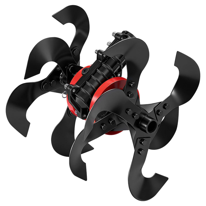 Bodenfräse Aufsatz für Freischneider 26mm 9 - Zahn Gartenfräse Kultivator Bodenlockerer mit Manganklingen für Benzin Rasentrimmer Garten