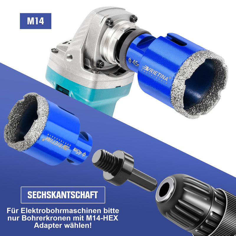 Diamant Bohrkrone M14 – Fliesenbohrer für Beton, Granit & Feinsteinzeug
