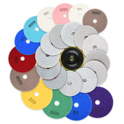 Diamant Polierscheiben Set – 12 - tlg. mit M14 Zubehör &amp; Bohreraufsatz