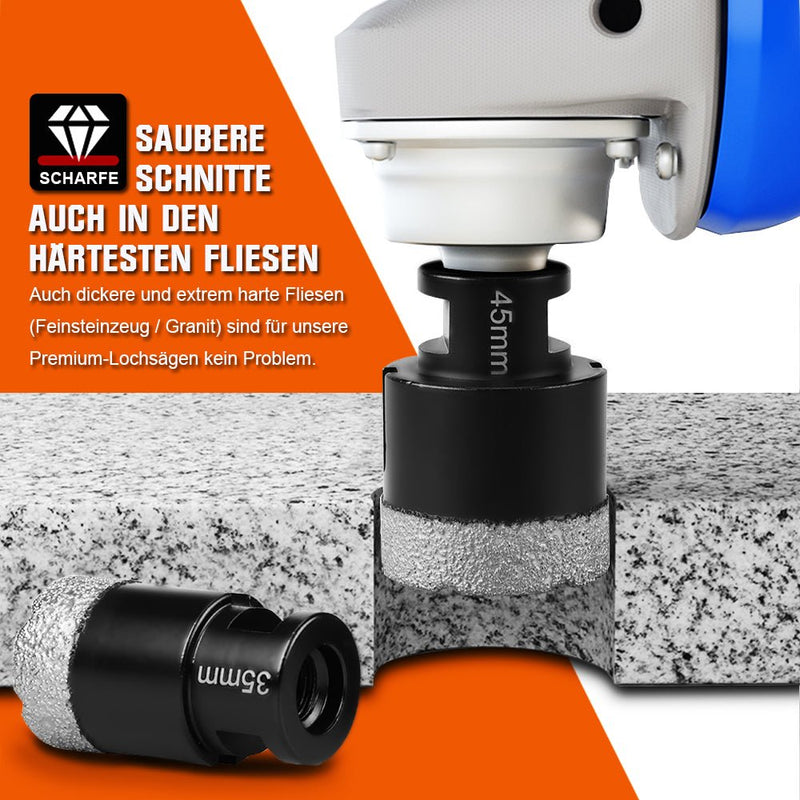 Diamant - Trennscheibe & Bohrkrone Set – Profi Fliesenleger Werkzeug 125mm