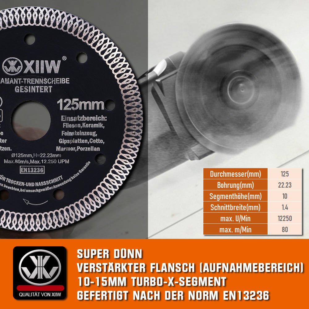 Diamant - Trennscheibe & Bohrkrone Set – Profi Fliesenleger Werkzeug 125mm