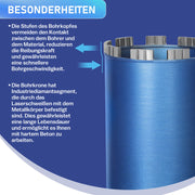 Diamantbohrkrone mit 10mm Turbosegment | 1 ¼ UNC Aufnahme | Nutzlänge 415 mm | Ø 52 mm - Ø 200 mm |