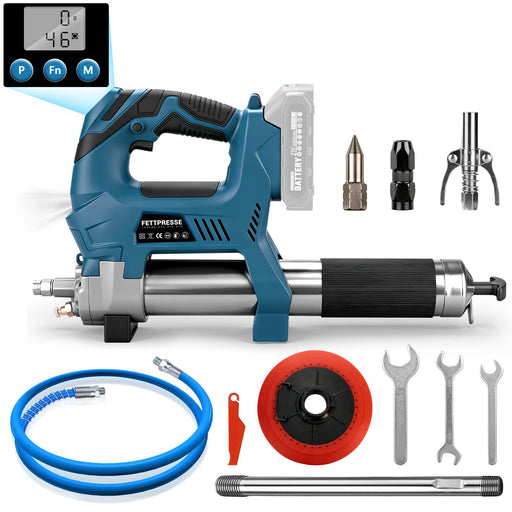 Digitale Akku - Fettpresse für Makita 18V Akkus | 15000 PSI, mit Mengenzähler | Profi - Set als Solo - Gerät im Koffer