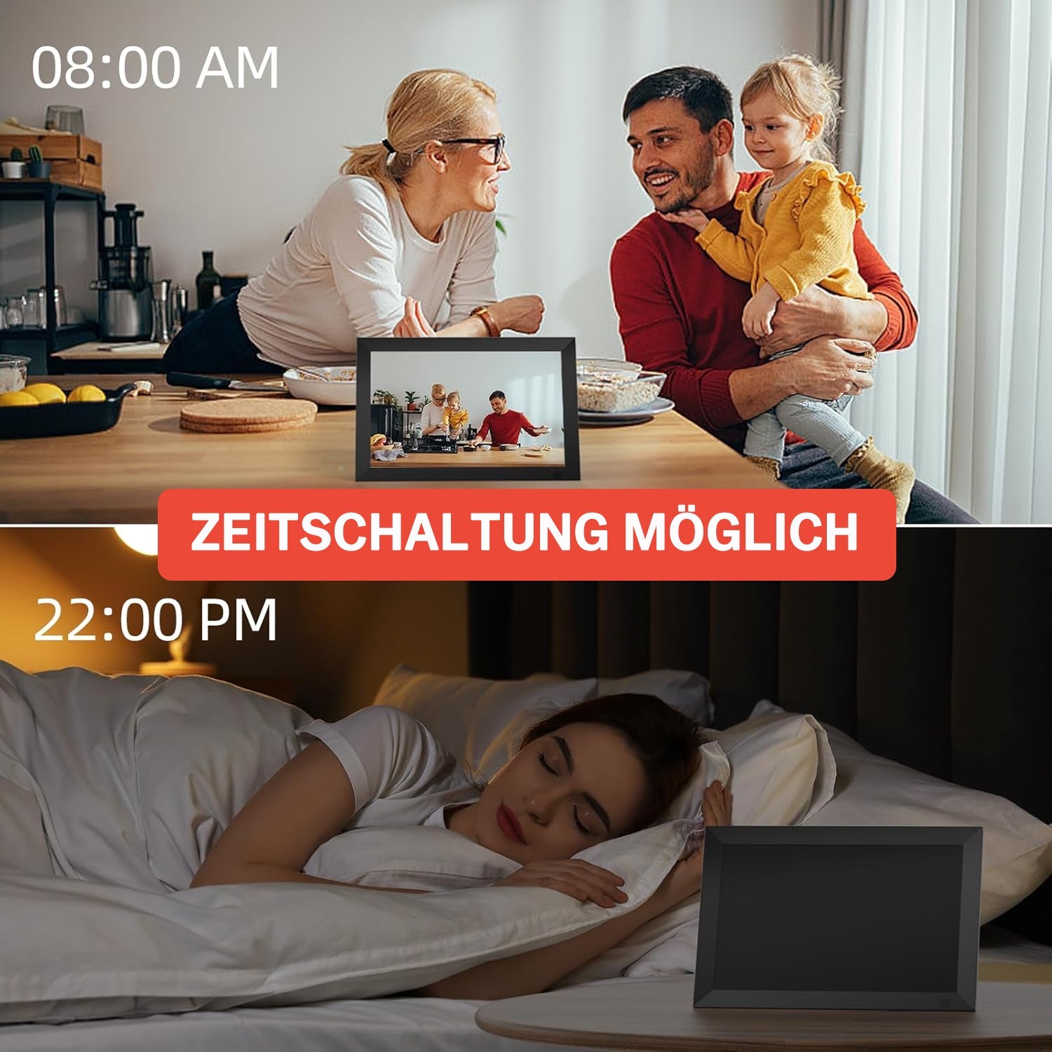 Digitaler Bilderrahmen 10,1 Zoll mit WLAN, HD Touchscreen & 32GB Speicher