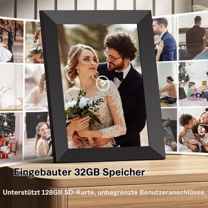 Digitaler Bilderrahmen 10,1 Zoll mit WLAN, HD Touchscreen & 32GB Speicher