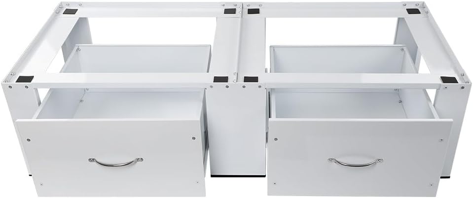 Doppel Untergestell für Waschmaschinen Trockner mit Schubladen max. 300kg | 126x54cm