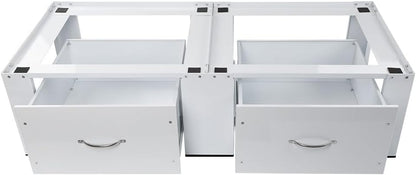 Doppel Untergestell für Waschmaschinen Trockner mit Schubladen max. 300kg | 126x54cm