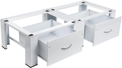 Doppel Untergestell für Waschmaschinen Trockner mit Schubladen max. 300kg | 126x54cm