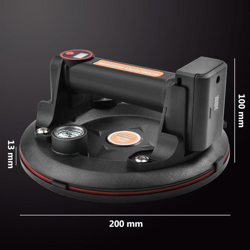 Doppelsauger 300 kg mit Akku & USB - C – Elektrischer Glasheber für Fliesen