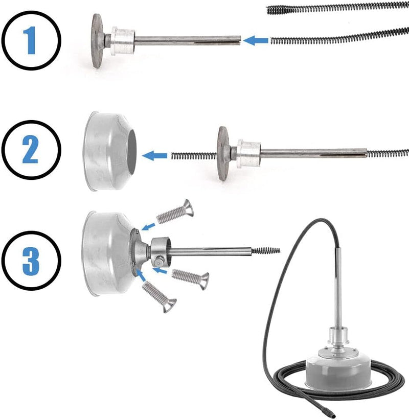 Drain Clean Rohrreinigungsgerät 39.5m Spirale | 500W 450PRMM | für Ø30 - 100mm Rohrleitungen | 8 Köpfe |