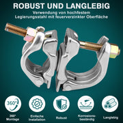 Drehkupplung Gerüst 2er Set – 42 - 62mm Rohrkupplung, 360° drehbar, Verzinkt