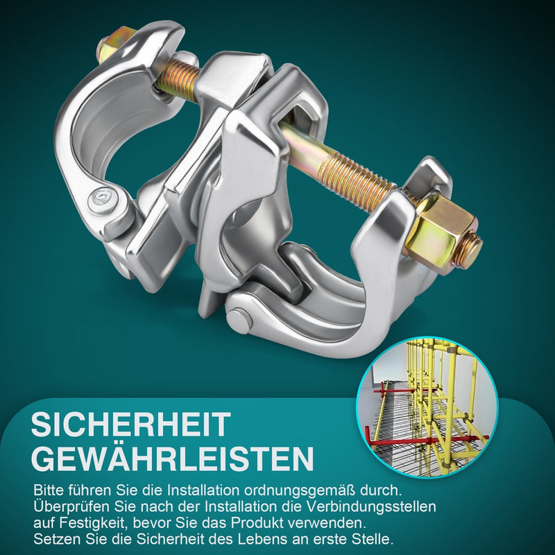 Drehkupplung Gerüst 2er Set – 42 - 62mm Rohrkupplung, 360° drehbar, Verzinkt