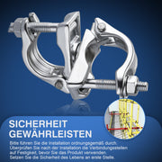 Drehkupplung Gerüst 4er Set – 360° Rohrkupplung für 45 - 50mm Gerüstrohre, Verzinkt, Robust & Korrosionsbeständig