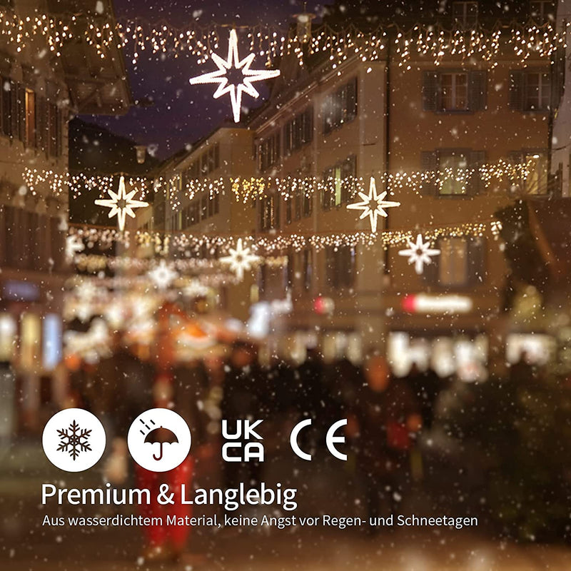 Eiszapfen Lichterkette – IP44 Wasserdicht, 11 Modi, Dimmbar, Timer &amp; Speicherfunktion