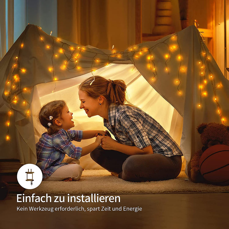 Eiszapfen Lichterkette – IP44 Wasserdicht, 11 Modi, Dimmbar, Timer &amp; Speicherfunktion