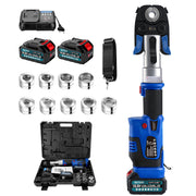 Elektrische Presszange elektrohydraulisch mit automatischer Druckentlastung & Akku – TH & V Pressbacken für Kupfer - , Edelstahl - & Verbundrohre