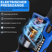 Elektrische Presszange elektrohydraulisch mit automatischer Druckentlastung & Akku – TH & V Pressbacken für Kupfer - , Edelstahl - & Verbundrohre