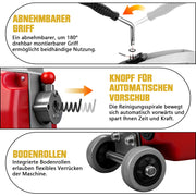 Elektrische Rohrreinigungsmaschine 1250W mit 14m Ø22mm Manganstahlfeder & Schneidköpfen Profi 20–200mm