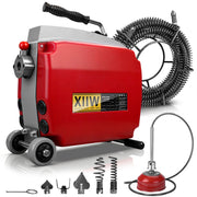 Elektrische Rohrreinigungsmaschine 1250W mit 22mm Manganstahlfeder & Schneidköpfen 20–200mm Rohrreiniger Profi