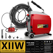 Elektrische Rohrreinigungsmaschine 1250W mit 22mm Manganstahlfeder & Schneidköpfen 20–200mm Rohrreiniger Profi