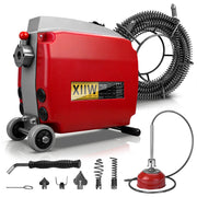 Elektrische Rohrreinigungsmaschine 1250W mit 22mm Spirale 17,5m Rohrreiniger elektrisch für 20–200mm Rohre Abflussreiniger Profi