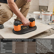 Elektrischer Akku - Vakuum - Saugheber 300 kg – Automatische Druckregulierung, Profi - Plattenheber für Glas, Feinsteinzeug & Terrassenplatten