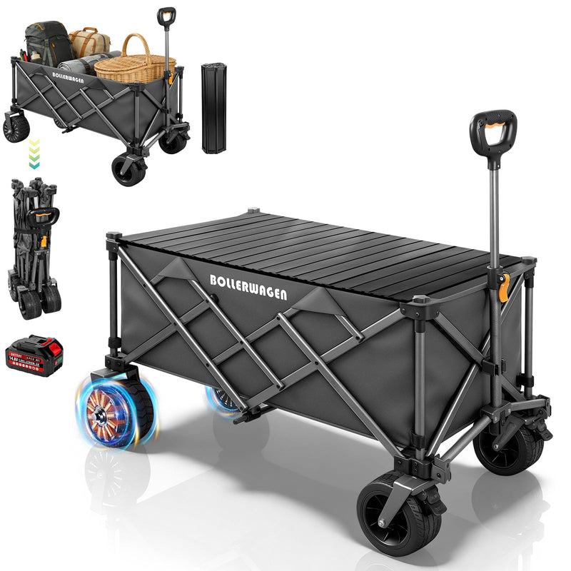 Elektrischer Bollerwagen, faltbar mit 50W Motor und Makita 14,4V Akku - Kompatibilität