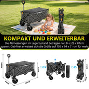 Elektrischer Bollerwagen, faltbar mit 50W Motor und Makita 14,4V Akku - Kompatibilität