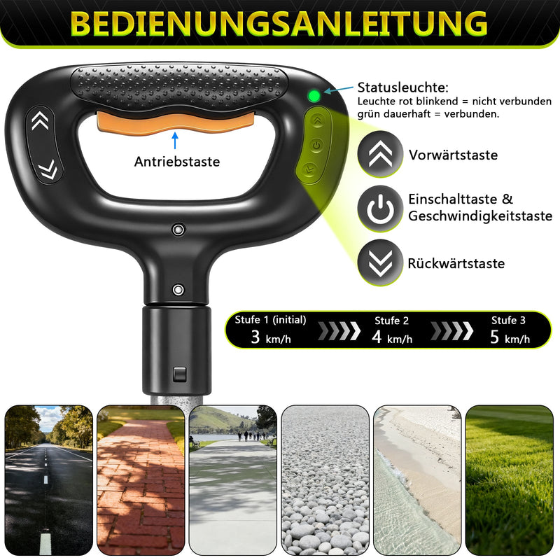 Elektrischer Bollerwagen, faltbar mit 50W Motor und Makita 14,4V Akku - Kompatibilität