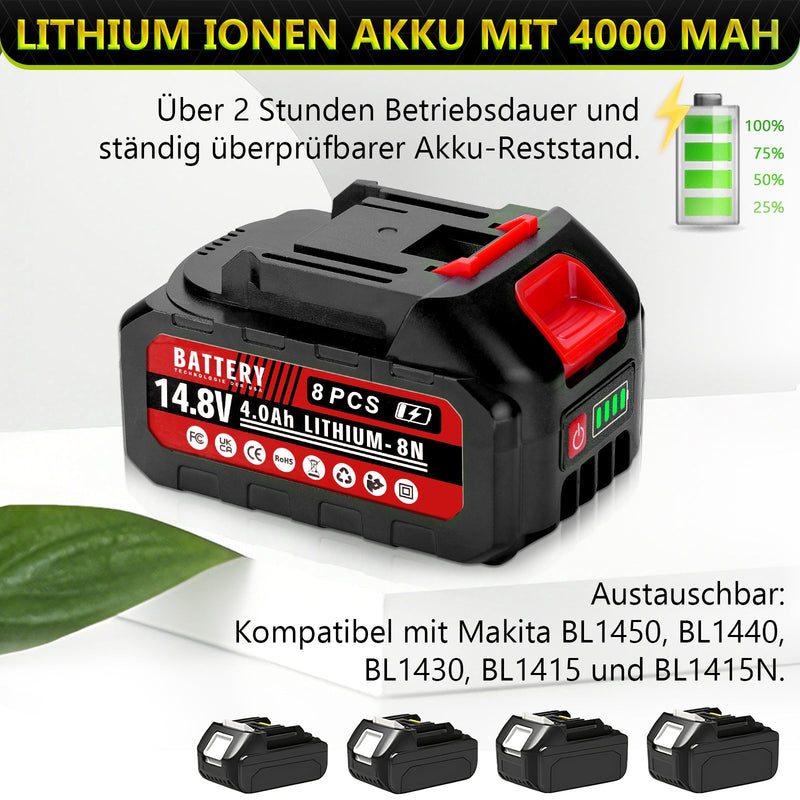Elektrischer Bollerwagen, faltbar mit 50W Motor und Makita 14,4V Akku - Kompatibilität