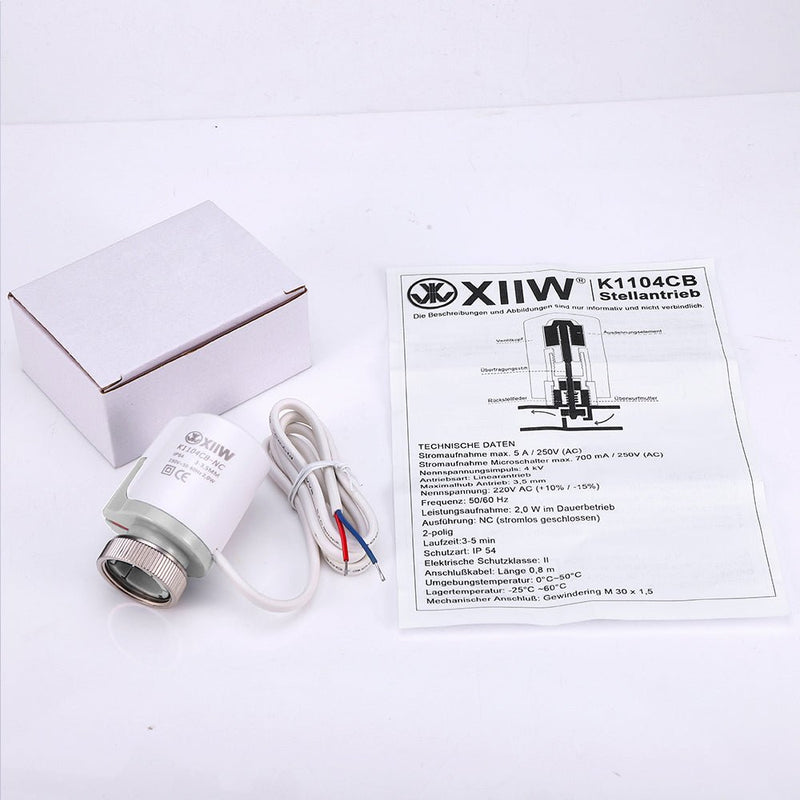 Elektrischer Stellantrieb 230V AC – 110N Kraft, IP54 Schutz, 3 - 3,5 mm Hub